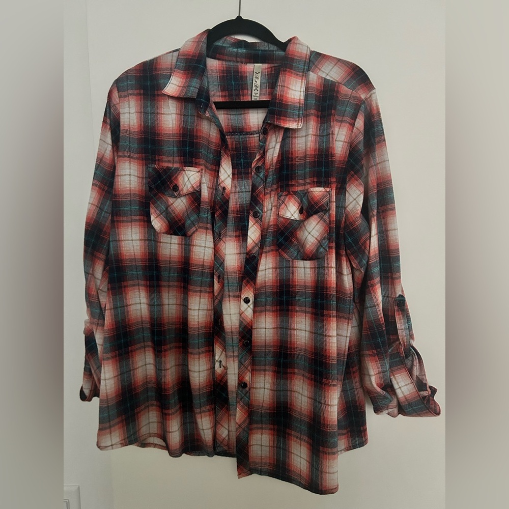 Plaid Button-Up Shirt
